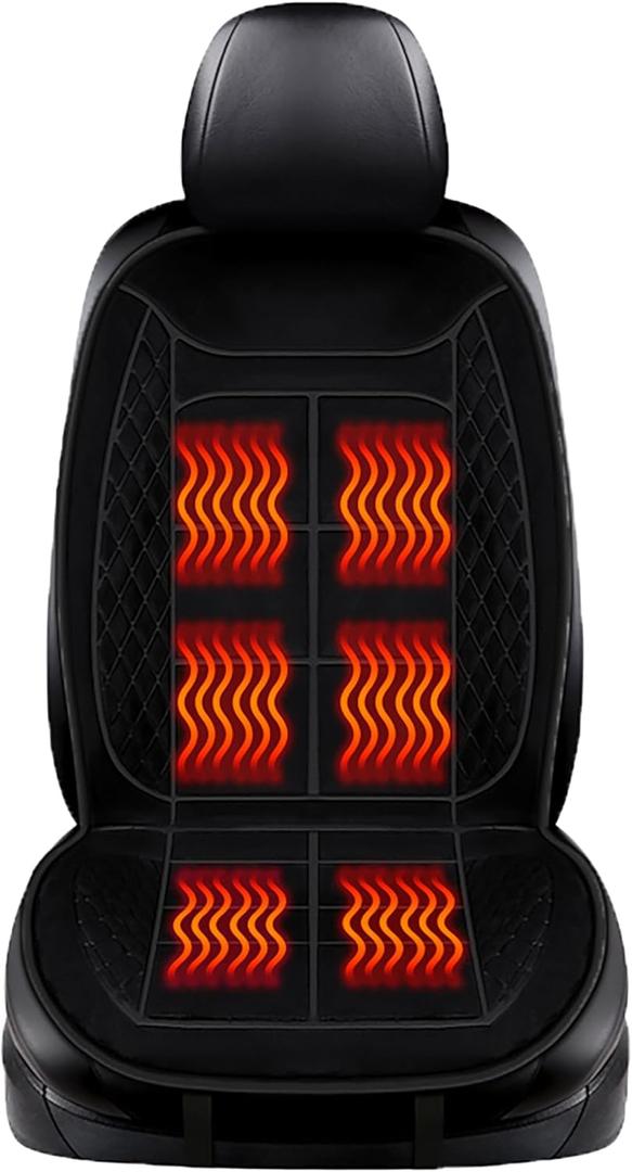 Car Seat Cushions, Car Seat Cover Foldable Portable Seat Cover for Back and Seat Cushions with Bottom Anti Slip Silicon(1 Pack/Black)