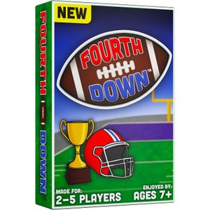 Fourth Down Football Card Game for Kids & Families | Fast-Paced Sports Game for Kids 8-12 | Birthday Gift for Boys, Travel Game | Illustrated Football Cards