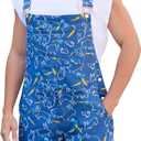 Bib Overalls for Men Shorts Romper Festival Jumpsuits Fashion Coveralls (Small, Blue-3)