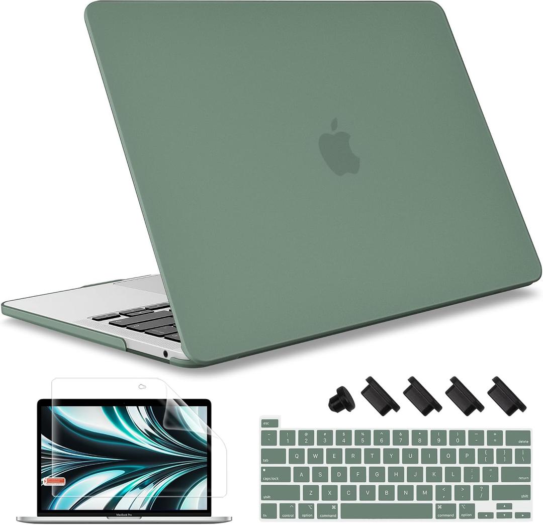 May Chen Compatible with MacBook Pro 13 inch Case 2022 2021 2020 Release Model A2338 M2 M1 A2251 A2289, Plastic Hard Shell Case Keyboard Cover for MacBook Pro 13 Touch Bar Fits Touch ID, Dark Cyan