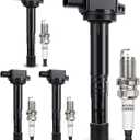 UF311 Ignition Coil & 9807B-561BW Double Iridium Spark Plug For Honda 03-07 Accord,02-11 Civic,02-09 CR-V,03-11 Element,04-05 S2000/06-11 Acura CSX,02-06 Acura RSX Replaces#C1382 UF583 5C1382