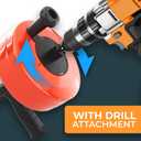 MEISTERFAKTUR drain snake 2.0 [50 FT] - with drill attachment - Ideal plumbing snake for sink and drain unblocking - Solid drain auger for real DYIs! (50 FT - 1/4 inch)
