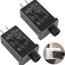 Kalolary Replacement Yard Inflatable Adapter 12V 1A Power Supply, Class 2 Power Unit Transformer Plug for String Light Halloween Christmas Thanksgiving Inflatable Decorations(2 Packs)