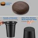 glastal Tea Infuser Mug 14.5oz Glass Tea Cup with Removable Stainless Steel Infuser and Lid, Double-walled Black Glass Tea Cup Teacup for Loose Leaf Tea, Birthday for Parents Dad Mum Friends Office (Type 2 Black)