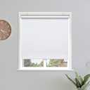 Sunoff Blackout Roller Shades Blinds Cordless for Windows Pull Down Room Darkening Door Blinds with Thermal Insulated Easy to Install for Living Room, Bedroom, Home, Office Bathroom White 46" W x 72" H