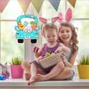 3 x Easter Door Decorations Happy Easter Bunny Tail Wooden Door Hanger Bunny Hanging Door Wall Welcome Truck Spring Holiday Door Decor Sign for Home Indoor Outdoor Easter Decor Supplies