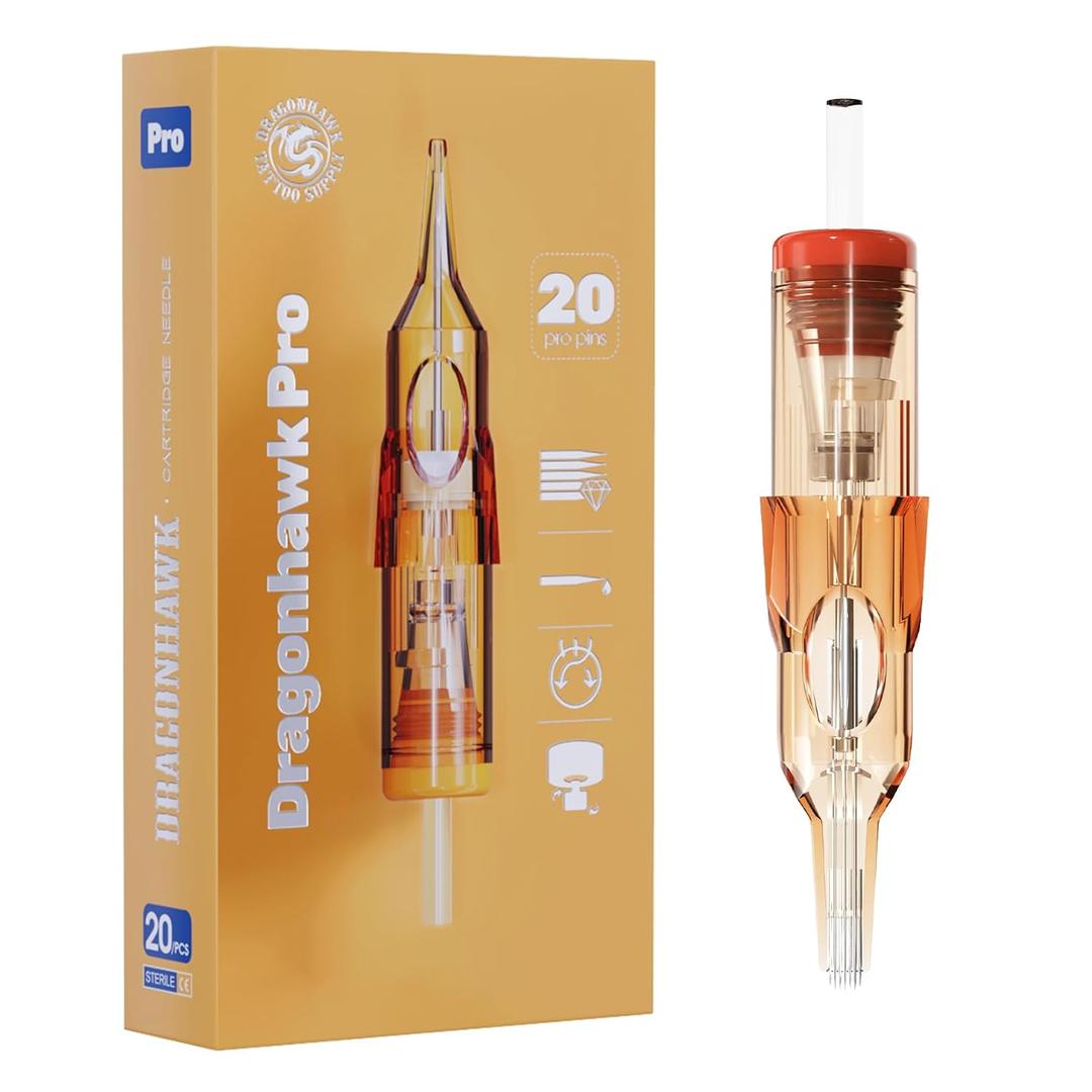 Dragonhawk Pro Tattoo Needles Cartridges, 1015RM Round Magnum Pro Needles Pins for Super Artists, 20 Pcs Disposable Dragonhawk Pro Tattoo Needles Cartridges, 1015RM Round Magnum Pro Needles Pins for Super Artists, 20 Pcs Disposable