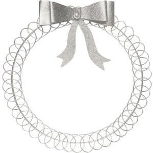 2 Pcs Holiday Way 19-Inch Large Silver Metal Wire Wreath Christmas Card Holder w/Bow - Elegant Hanging Wall Mount Xmas Photo Display Decorative Birthday Greeting Card Hanger Door Decoration Home Decor (Silver)