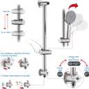10 Inch Rain Shower Head with Handheld System, 24" Drill-free Slider Bar with Low 3-Way Diverter for Easy Reach, 4 Setting Handheld Spray with 5Ft Stainless Steel Hose - Brushed Nickel
