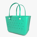 Beach Tote Bag for Women, Rubber Beach Bag Waterproof Sandproof, Extra Large EVA Tote Bag Boat Bag, Green