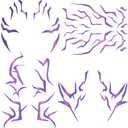 Purple Ombre Temporary Tattoos  Realistic Waterproof Body Art for Cosplay, Halloween, and Party Makeup (4 PCS)