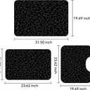 Black Cheetah Print Bathroom Mat 3-Piece Set, Leopard Bathroom Rugs, 3PCS