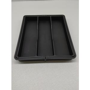 Silverware Drawer Organizer, Expandable Silverware Storage, Utensil Organizer, Durable Plastic Cutlery Storage Box For Forks, Spoons, And Knives - Kitchen Essentials For New Home (Black)