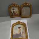 3 Pcs Vintage Picture Frames Antique Set Baroque Ornate Gold Arched Photo Frames with Glass Front for 4x6, 5x7, 6x8, Tabletop or Wall for Home Decor Photography Props Gifts(Elegant)