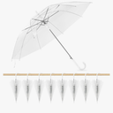 Clear Wedding Umbrellas Bulk, High-Visibility Transparent Rain Umbrella, Firm and Durable, Easy Operation, Large Clear Umbrella for Wedding Bride Groom Photography Golf Outdoor, 8pc