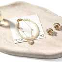 Koville Luxurious Natural Marble Vanity Tray, Cloud Shape Serving Stone Key Tray for Home Decor, 10" x 7" Marble Storage Trays for Bathroom, Stone Plate Holder for Perfume, Candle and Jewelry