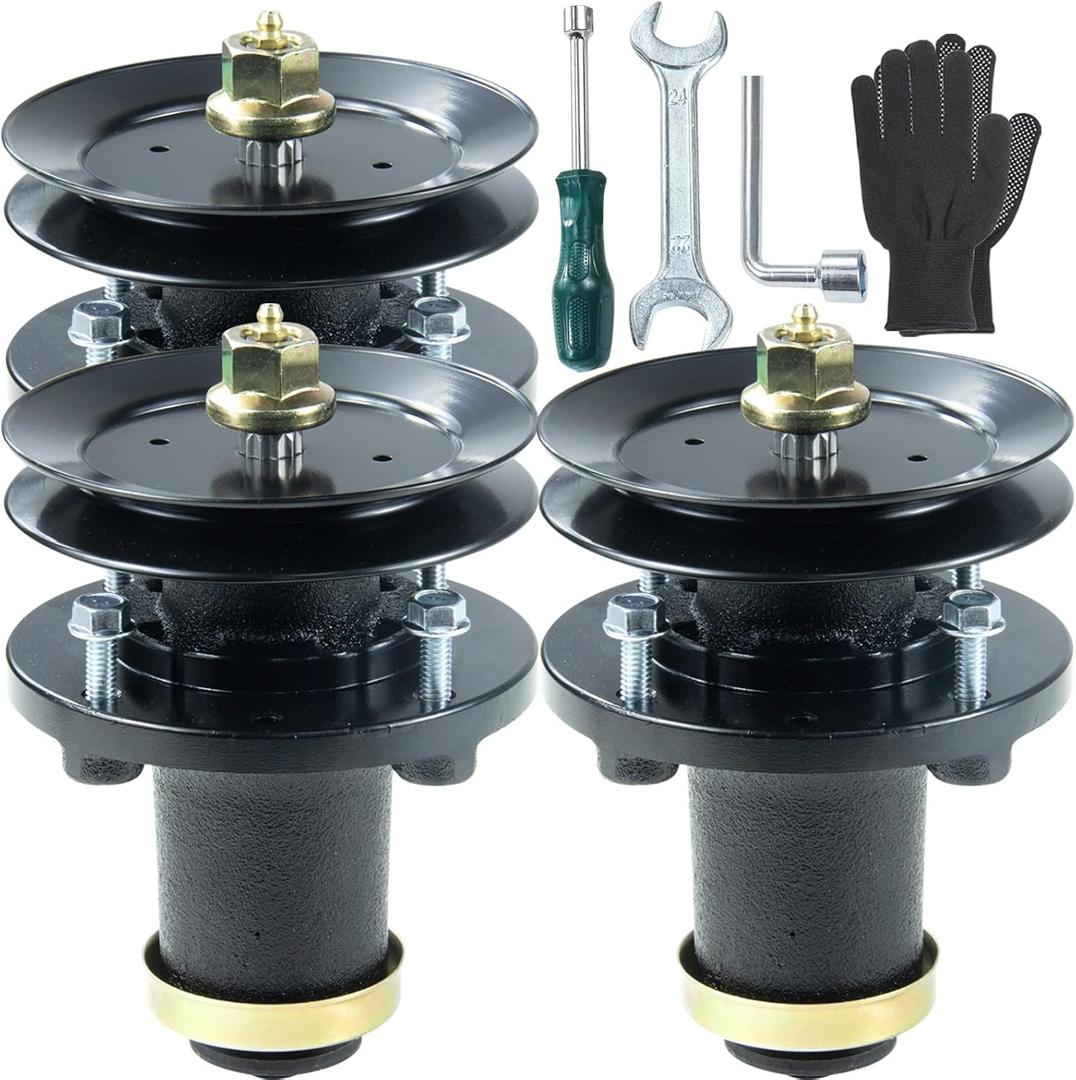3 Pack Pre-Gresead 539131898 Spindle Assembly with 153535 Pulley Replaces 539131767, 532173436, 532153535, 532177865, 539112171, 173436 for Husqvarna MZT52, MZT52BF, TS254G Zero Turn Mowers