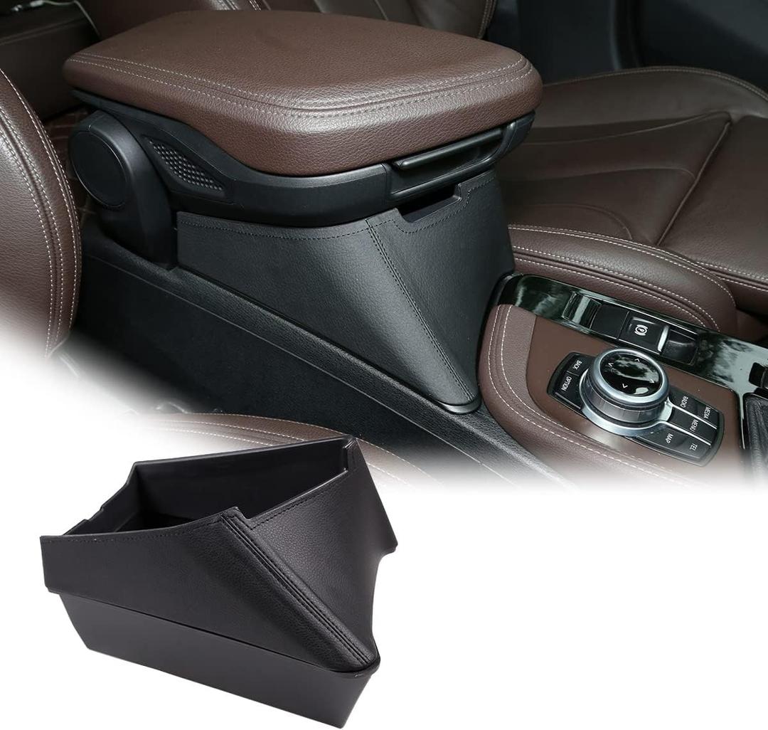 YIWANG Car Center Armrest Storage Box Container Tray for X1 F48 2016-2019, for X2 F47 2018 2019 Left Hand Drive (Black)