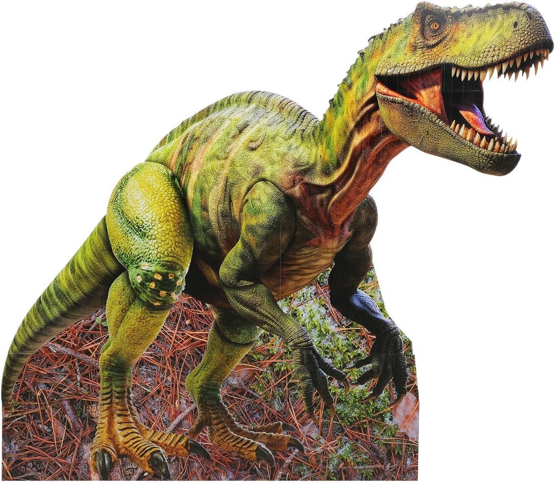 4 ft Life Size T-rex Jurassic Dinosaur Cardboard Standup Cutout Dinosaur Theme Party Decorations Backdrop Photo Props Cardboard Stand Up for Animal Jurassic Theme Party Supplies