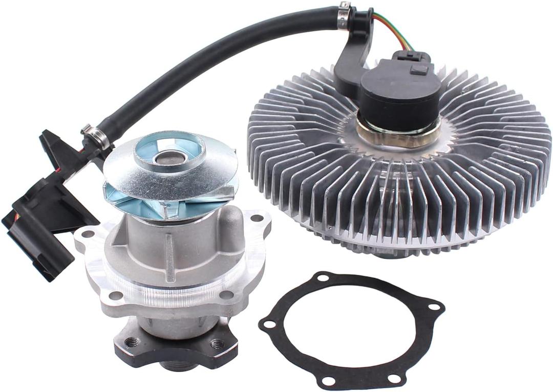 NewYall 4.2L Engine Water Pump and Electric Fan Clutch Kit with Gasket for Buick Rainier 04-07, Chevrolet Trailblazer 02-09, Trailblazer EXT 02-06, GMC Envoy 02-09, Envoy XL 02-06, Envoy XUV 04-05