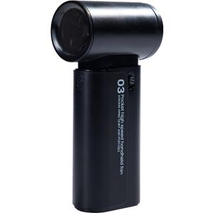 Turbo Handheld Fan 4000mAh, 12H Max Cooling 3-Speed Portable Mini Fan, Type-C Rechargeable Personal Pocket for Travel Outdoor Camping Fishing Home Office (Black)