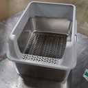 Stainless Steel Sifting Litter Box for Pine Pellets, Sifting Cat Litter Box with Sifter, High Side for Small Cats, Anti-Leakage, Odor Control, Includes Scooper, 17.7" x 13.8" x 11"