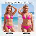 American Trends Bikini Sets for Women Triangle String Bikini Two Piece Swimsuit Halter Top Bathing Suit (Pink, M)