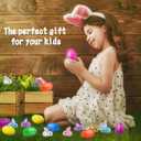 24 Pack Easter Egg Fillers with Easter Bunny Plush Easter Eggs with Toys Inside, Mini Easter Stuffed Animals Easter Eggs Hunts Party Favors Easter Basket Stuffers for Kids Toddler Teens Boys Girls