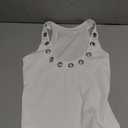 MISSGUIDED Ribbed Sleeveless Tank Top With Eyelet Detail, M