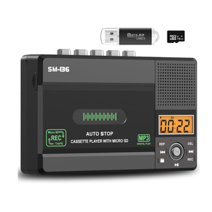 SEMIER Small Cassette Tape Player, USB C or SD Card Audio Cassette to MP3 Digital Converter, Record to Cassette/Computer/SD Card via Mic, Loud Speaker, Headphone Jack, 16GB SD Card for Type I Tapes