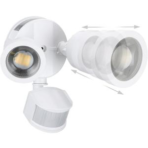 LEONLITE 25W LED Security Light Outdoor Motion Sensor 5000K White | 30°-80° Beam Angle Adjustable Motion Flood Lights for Outside, Dual-Head Security Light, Wet Location, ETL Listed, Daylight