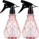 2 Pcs Spray Bottles, 500 ml/17 oz Empty Water Spray Bottles, Plastic Reusable Adjustable Mist Sprayer Squirt Bottles Containers Refillable for Cleaning Solutions, Gardening, Plants (Pink)