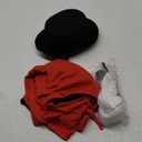 Beelittle Kids Magician Costume Set with Cloak Cape Top Hat Wand Gloves Rabbit Puppet (Black&red Set)