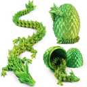 2 x 3D Printed Dragon Egg,12“Crystal Dragon Inside, 3D Printed Gift, Executive Desk Toy, Figure Decor, Easter Basket Essentials (Yellow Green)