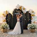 Toolterritary Set of 3 Metal Arch Backdrop Stand with Cover Set, (8FT, 7.2FT, 6.6FT Wedding Arch and Cover Set), Backdrop Arch for Party, Baby Shower, Birthday, and Graduation Ceremony