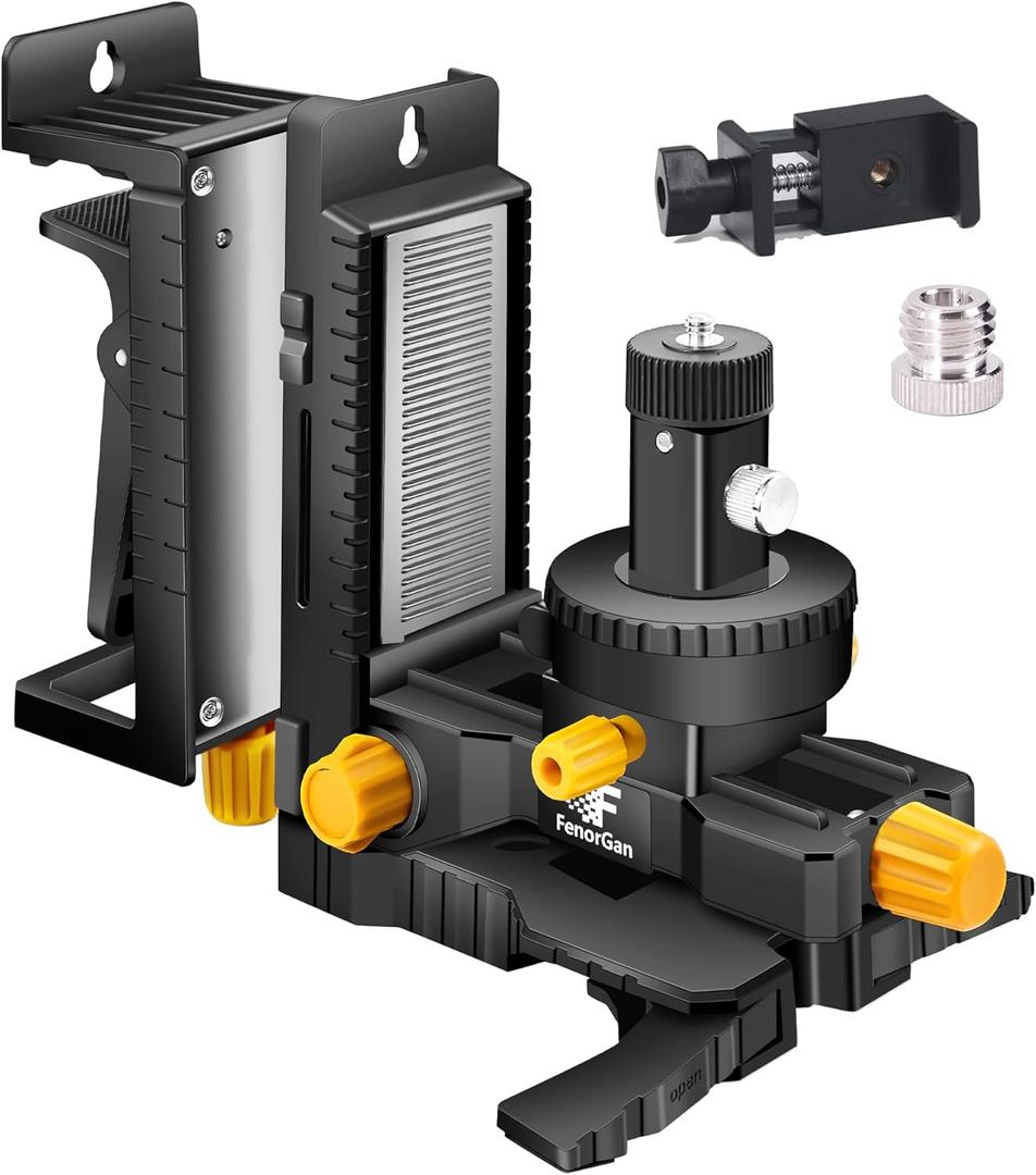 Fenogan Laser Level Accessory Kit 360 ° Base, Upgraded Base Stability Bracket, With 5/8-Inch Threaded Interface, Multifunctional Magnetic Rotating Base With Tilt Angle Adjustment, And Adjustable Clamp