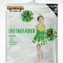 Spooktacular Creations Girl Cheerleader Costume, Halloween Cute Cheer Uniform Outfit with Accessories for Dress Up Parties (Small(5-7 yrs), Yellow Green)