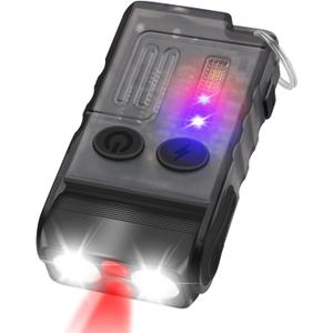 EDC Flashlight USB C Rechargeable, Small Flashlights Powerful with Clip, Magnetic, 180 Degree, Mini LED Pocket Keychain Flash Light Red Blue UV COB Light, 14 Modes, Waterproof