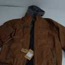 Wantdo Boy's Faux Leather Jacket Zipper Up Hoodie Zipper Coat with Removable Hood M