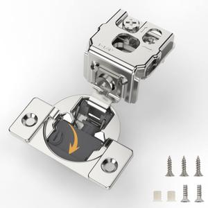 [Closing Speed Control] 50 Pack 1-1/4 Inch Overlay Soft Close Hinges for Face Frame Cabinet, 4D Adjustment, Stainless Steel Kitchen Cabinet Hardware, 105 Open Concealed Self Closing Hinge