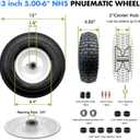 2-Pack of 13x5.00-6" Wheels,13" Pneumatic Tires,Steel Rim and 3/4" Axle Bore Hole(Bushing),3"-6 Centered Hub,for Riding Lawn Mower,Utility Wagon and MoreAll Purpose Utility Tire