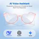 AI Smart Glasses for Men & Women Powered by ChatGPT, Real-Time Translation, Bluetooth Glasses with Photochromic Lens, Music & Hands-Free Calling, UV & Blue Light Protection, Thin Temples