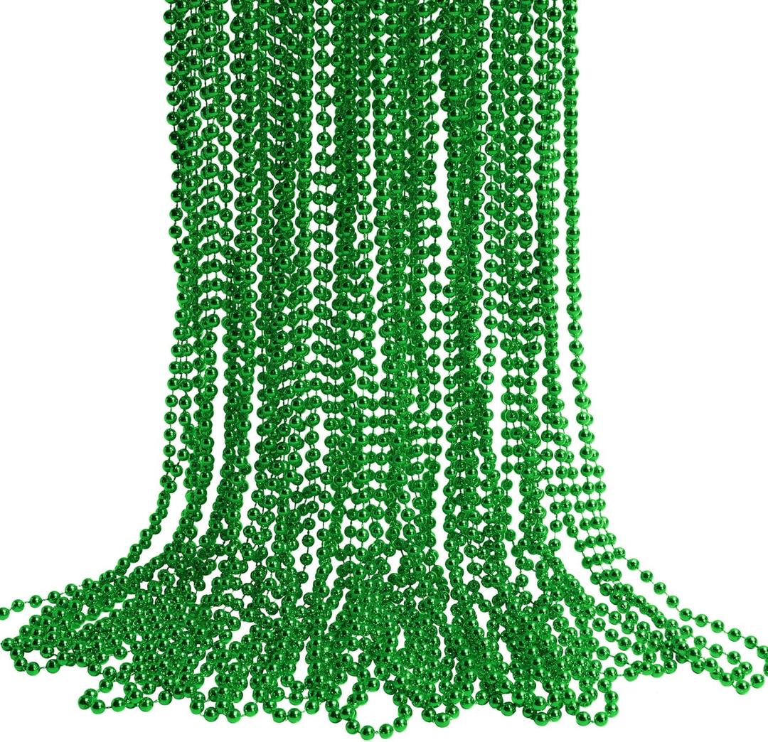 30 Pack Mardi Gras Beads Necklaces Bulk,Mardi Gras St Patricks Day Accessories Green Beads Necklace Party Favors,St Patricks Day Necklaces Party Supplies Mardi Gras Decor for Party,School Event,Home