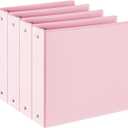 2-Inch 3-Ring-Binder with Pockets, 450 Sheets Capacity2'' Binders fits 11" x 8.5" US Letter Size, Assorted 4 Pastel Colors - Ideal for School, Office, and Home Use (2'' - Pink)