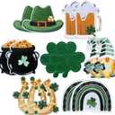 Hoolerry 14 Pcs St Patricks Day Iron on Patches Colorful Shamrock Sew on Embroidered Clover Patches DIY Crafts Gifts for Holiday Clothing Jeans Backpack Hat(Clover)