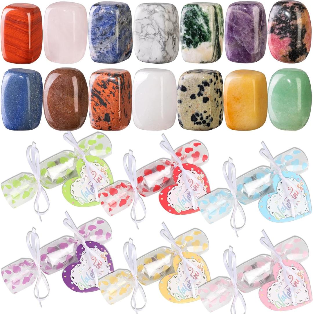 2 x Valentines Day Gifts for Kids - 28 Pack Gemstone Kit with Valentine's Cards for School Classroom Class Party Favor - Valentine Gift Exchange for Boys Girls Toddler