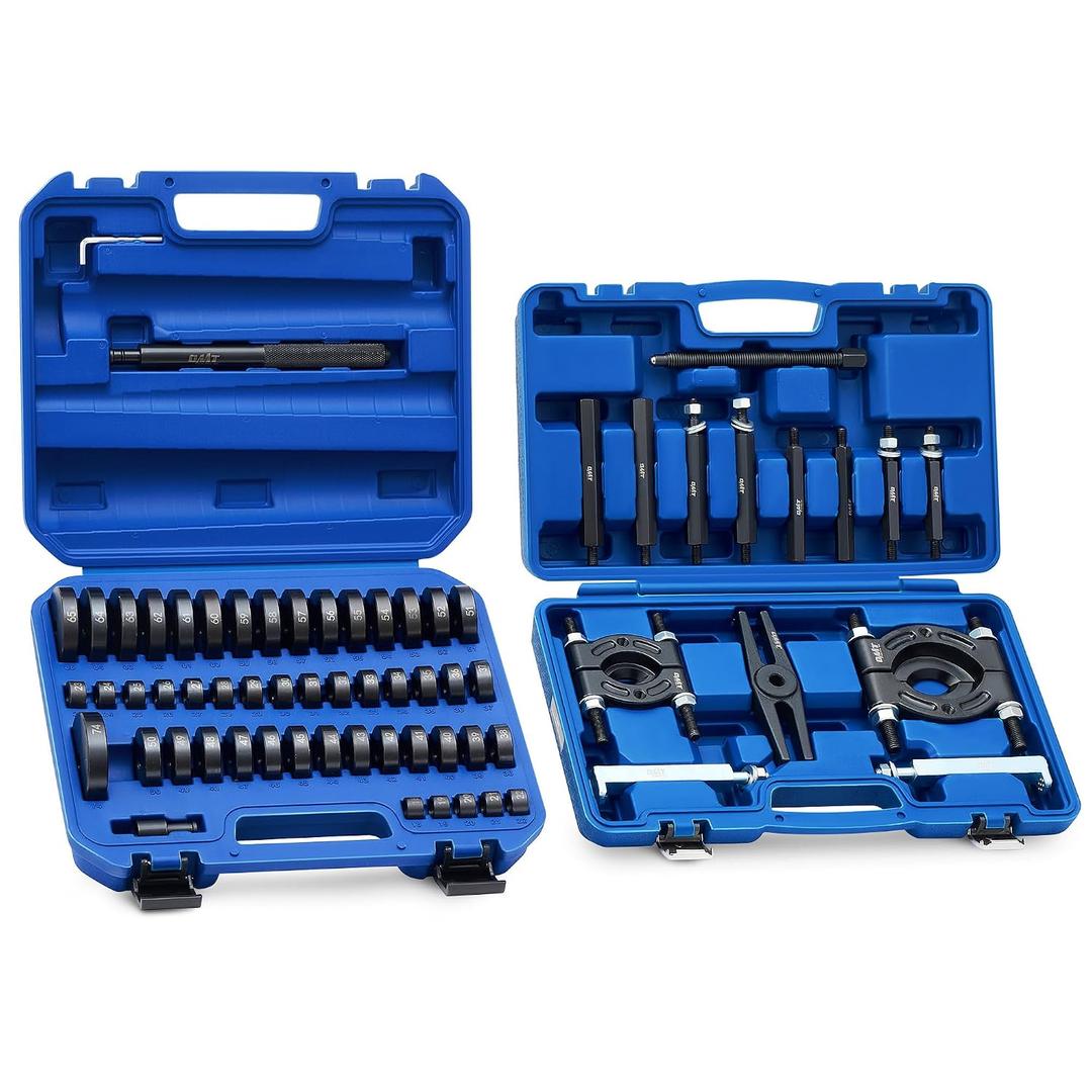 Orion Motor Tech 2 in 1 Bushing Driver Tool & Bearing Press Kit, Complete Bushing & Bearing Service Kit with 2" and 3" Jaws, 5 Ton Capacity Bearing Separator, Heavy Duty Wheel Bearing Puller Tool Set