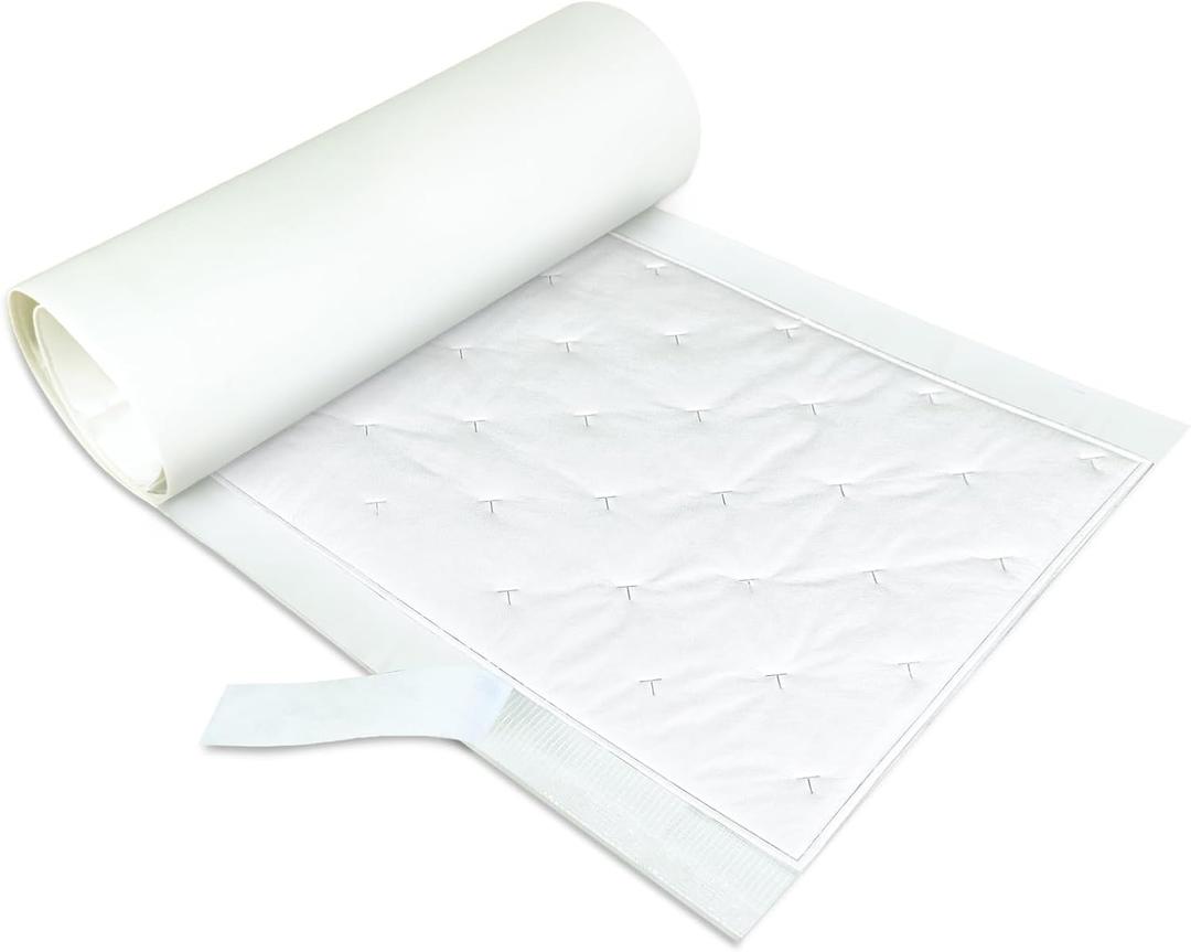 BXI Double Noise Blocker Pipe Sound Proof Foam, 39.4 X 13.4 X 0.3 inch Acoustic Foam Rubber Sound Deadening Material, Sound Dampening Acoustic Panels for HVAC, Machine, Window, Wall, Door (Pure White)