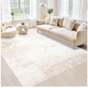Area Rugs Living Room Rug - 4x6 Washable Modern Abstract Soft Neutral Non-Slip Carpet Large Indoor Floor Stain Resistant Thin Carpets for Bedroom Dining Room Farmhouse Nursery Home Office Beige