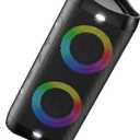 DONOW Portable Bluetooth Speaker with Lights, 30W Stereo Sound, Bass Boost, IPX5 Waterproof, 20H Playtime, Built-in Mic, Speakers Bluetooth Wireless for Home, Party, Outdoor, Travel(Black)